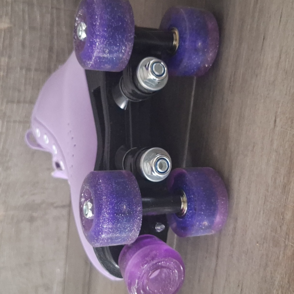 Purple Roller Skates with Glitter Wheels - Picture 3 of 4